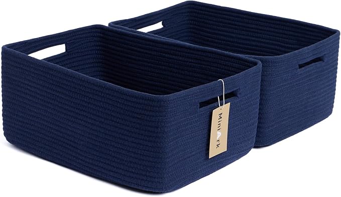 Large Storage Baskets for Shelves, Closet Organizers Bins for Clothes Blanket by MiniArkStorageBasketsHome