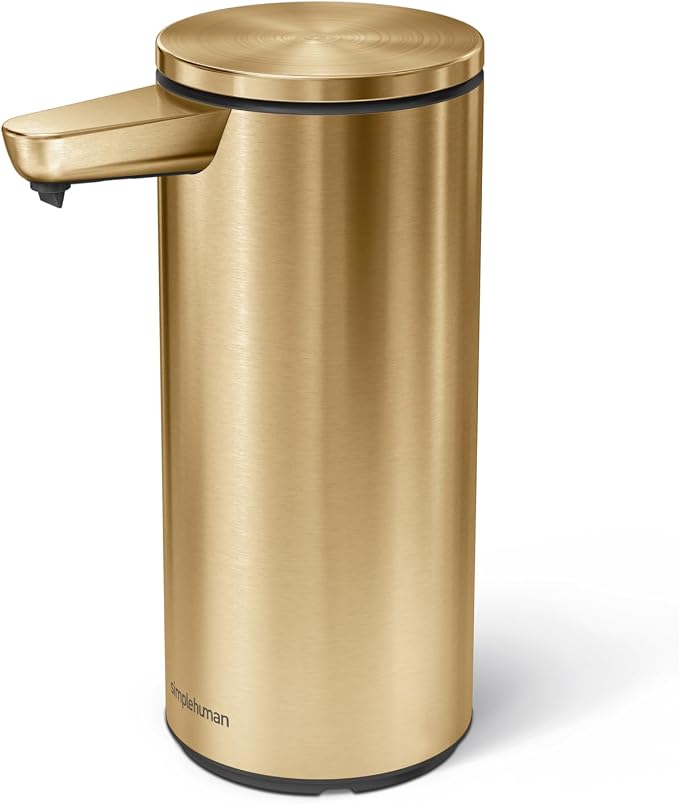 simplehuman 9 oz. Touch-Free Automatic Rechargeable Sensor Pump, Brass by Simplehuman