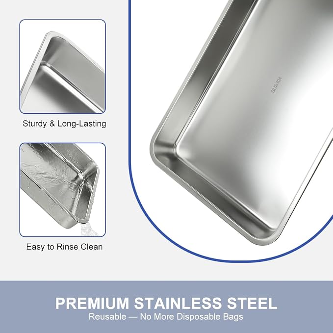 LANMU Stainless Steel Oven Rack Cleaning Tray, Large Capacity Soaking Tray - Image 3