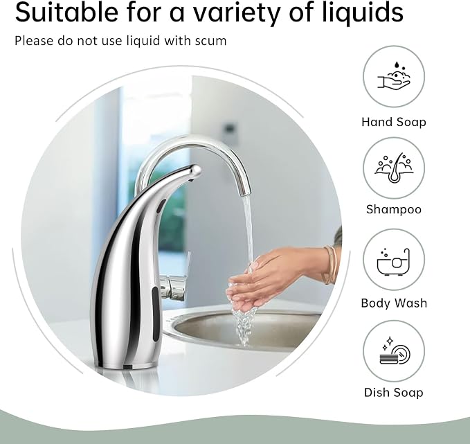 Automatic Liquid Soap Dispenser, 300ML Touchless 4 Gear Adjustable, Countertop - Image 4