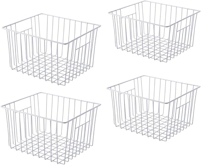 Freezer Baskets Storage Organizer, Refrigerator Metal Wire Basket bins by lonpute