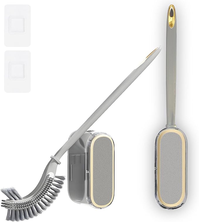 2 Pack Wall Mount Toilet Brush and Holder Set by NEWBOVIK