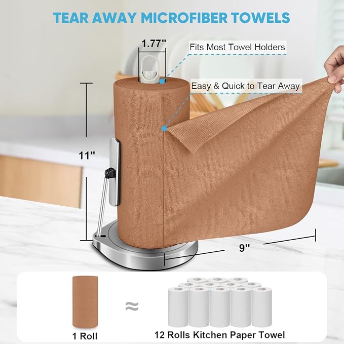 AIDEA Microfiber Cleaning Cloth 330 Sheets 6 Roll, Microfiber Towels - Image 2