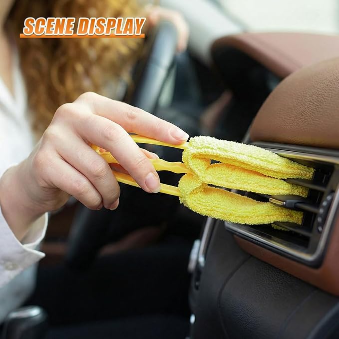 Craedli 5PCS Car Window Blind Cleaning Brush Set, Includes 7-Finger Dust - Image 4