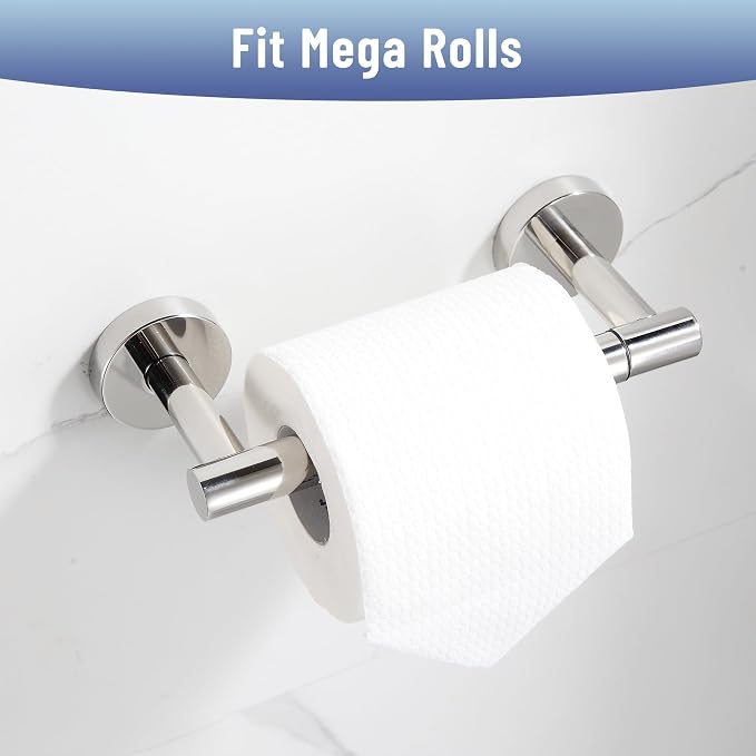BVL Toilet Paper Holder Polished Chrome Wall Mount Stainless Steel 304 Large - Image 4