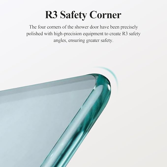 46-48" W x 76" H Frameless Sliding Shower Door, Safety Bathroom Single Sliding - Image 6