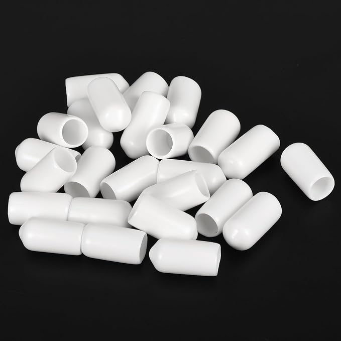 uxcell 20pcs Rubber End Caps 7.5mm ID Vinyl Round End Cap Cover Screw Thread - Image 4