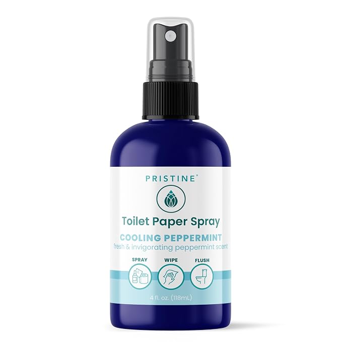 PRISTINE Sprays Toilet Paper Spray, Flushable Wet Wipe Alternative, Cooling by PRISTINE