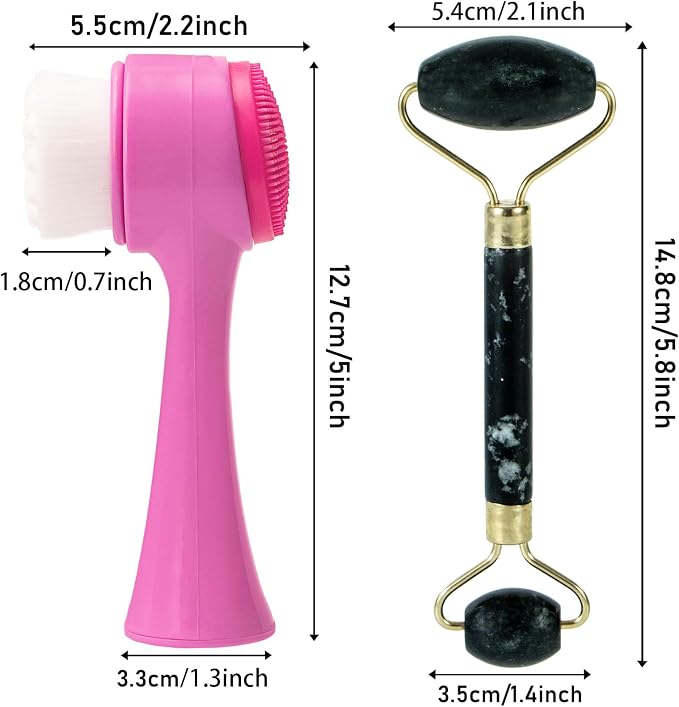 Face Brush 2 in 1, Silicone Facial Cleansing Exfoliating Brush Soft Bristles - Image 7