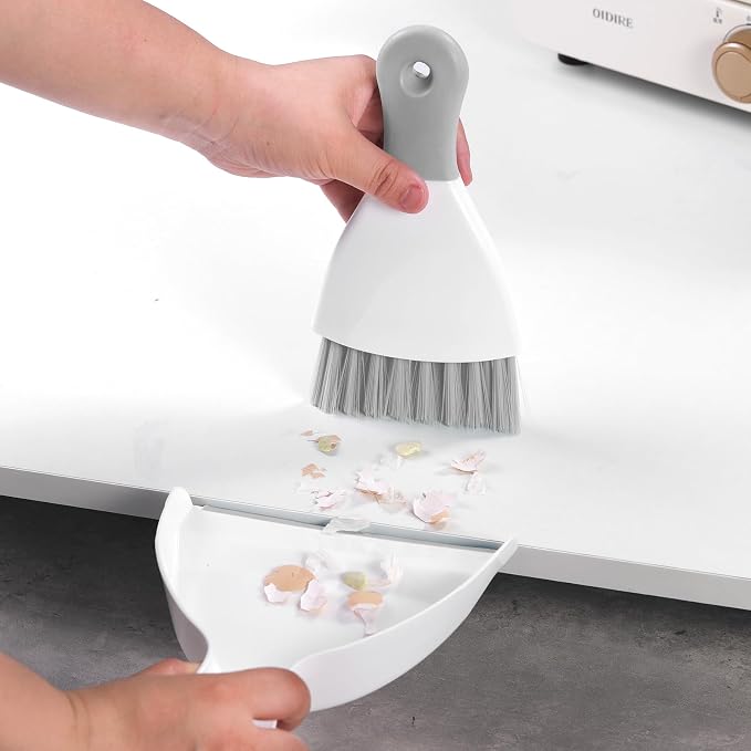 NACENA Mini Dustpan and Brush Set 2 Pack, Small Broom and Dustpan Set Dust Pan - Image 3