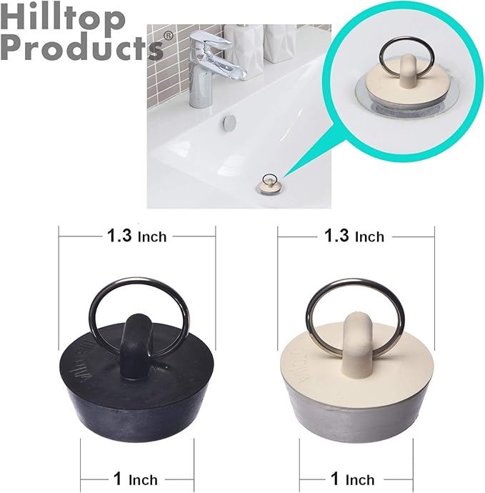 4 Pcs - Bathroom Sink Strainers and Stopper Plug - 2.125" Top / 1" Basket - Image 4