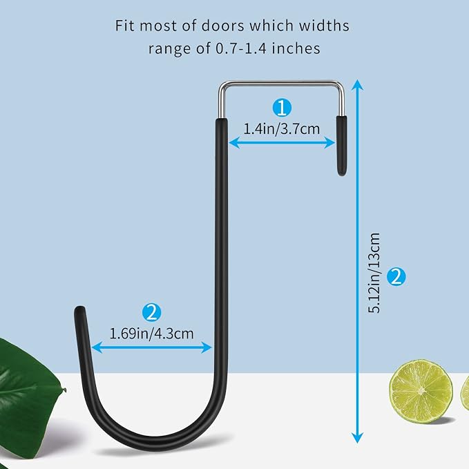 FYY Over the Door Hooks, 4 Pack Door Hangers Hooks - Image 2