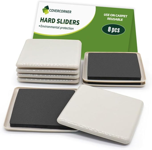 Furniture Sliders for Carpet 8 PCS by COVERCORNER