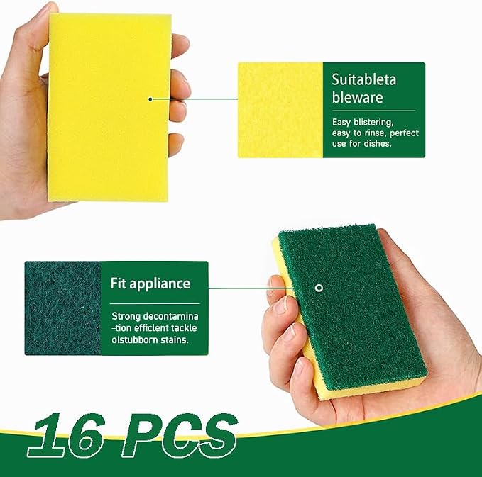 Sponges Kitchen 16 Count, Heavy Duty Scrub Sponges - Image 2