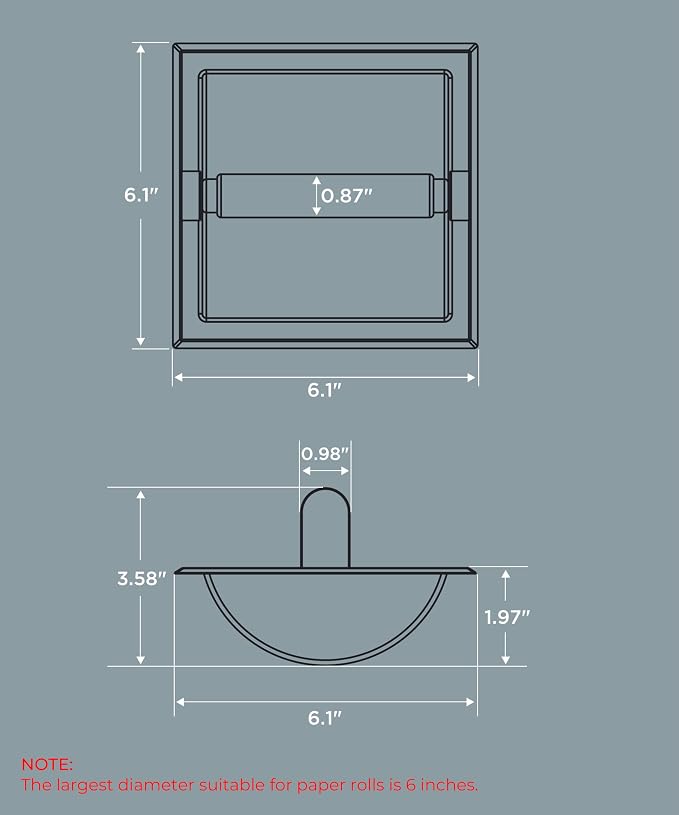 FORIOUS Recessed Toilet Paper Holder, Stainless Steel Durable Tissue Roll - Image 6