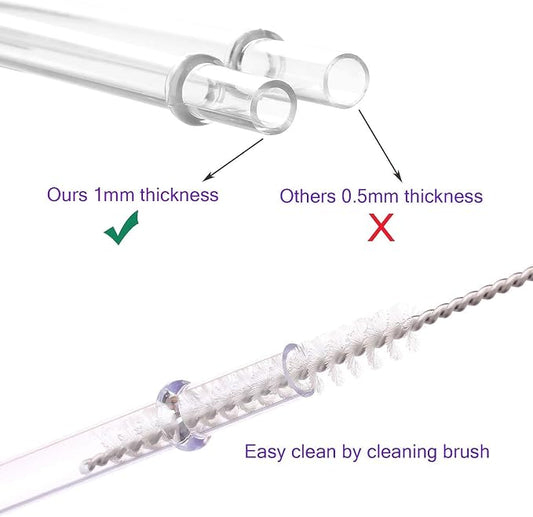 DAKOUFISH 8 Inch Reusable Plastic Replacement Drinking Straws - Image 2