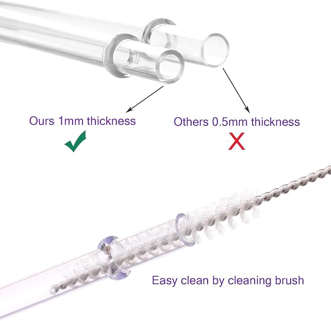 Dakoufish 13" Long Reusable Plastic Replacement Drinking Straws - Image 3