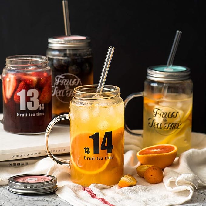 Hiware Reusable Glass Straws Set, 5-piece Drinking Straws - Image 5