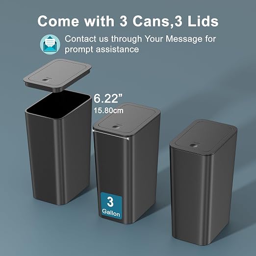 N. NETDOT 3 Pack Small Trash Can - Image 5