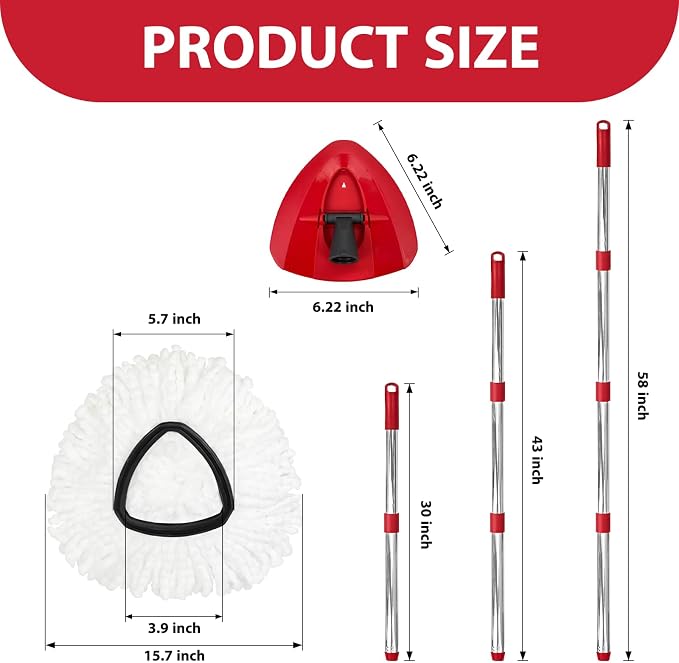 Spin Mop Replacement Set for O-Ceda EasyWring 1-Tank System, Includes 2 Mop - Image 3