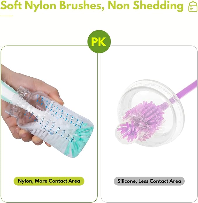 Baby Bottle Brush Set with Nipple Cleaner and Suction, 10.2" Cleaning Brush and - Image 5