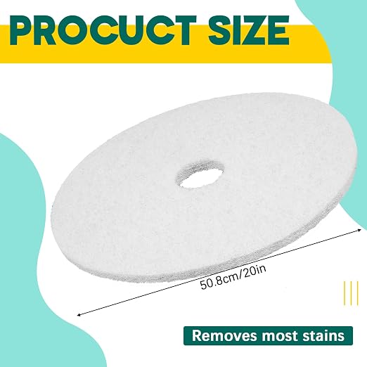 20" White Scrubbing Pads Commercial Cleaning Orbiter Pads-Maintenance Non Woven - Image 2
