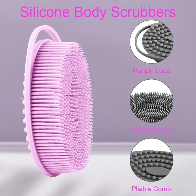 Soft Silicone Body Shower， Exfoliating Silicone Body Scrubber, Silicone Loofah - Image 3