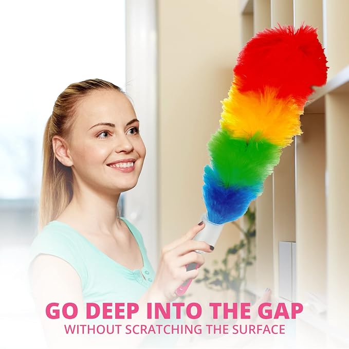 WBM Duster, Long Electrostatic Feather Clean Like a Magnet, Hand Washable and - Image 7