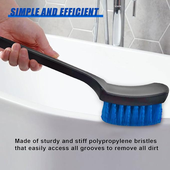 8.3×2.5 Inch Car Wash Brush, Soft Bristle Short Handle Carpet Cleaning Brush - Image 5