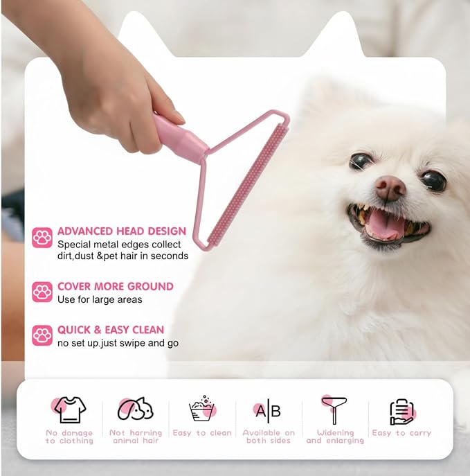 Honeydak 3 Pieces Hair Remover Tool Dog Hair Remover Pro Silicone Cleaner Brush - Image 3