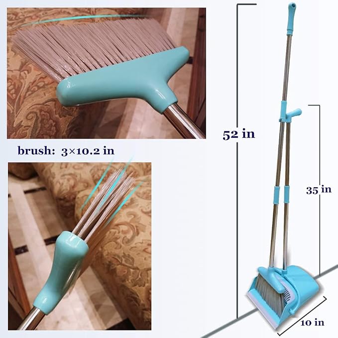 Broom and Dustpan Set Lightweight Upright Lobby Broom and Dust Pan Combo - Image 4