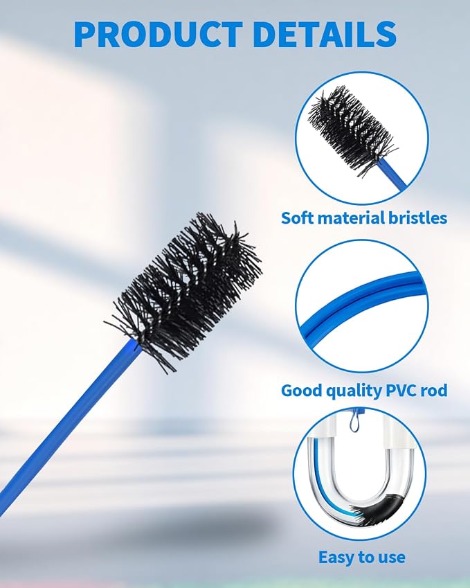 2 PCS Condensate Trap Flexible Drain Brush, 48 Inch Drain Line Cleaning Brush - Image 3