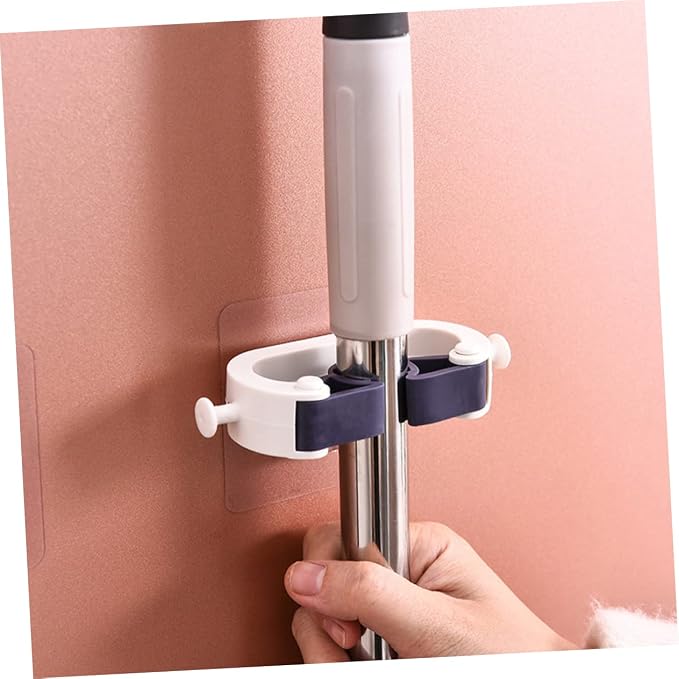 VOSAREA 2pcs Punch Mop Holder and Broom Organizer Wall Mounted Cleaning Tools - Image 8