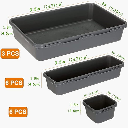 15 PCS Interlocking Desk Drawer Organizer Separator - Image 2