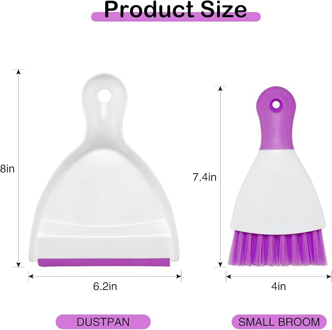 NACENA Mini Dustpan and Brush Set, Small Broom and Dustpan Set Dust Pan and - Image 2