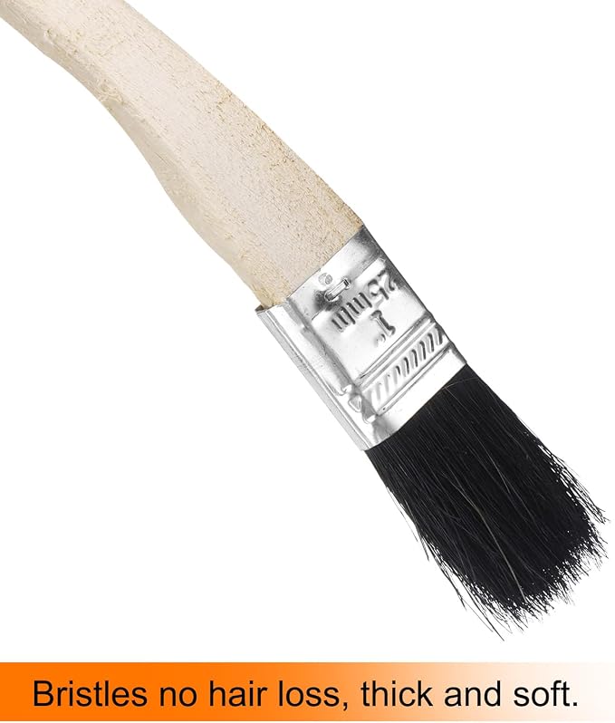 uxcell 3pcs Bent Radiator Paint Brush 1" Width Curved Wall Paint Soft Bristle - Image 4