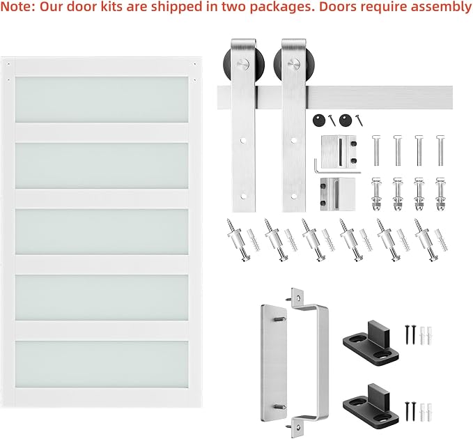 SmartStandard 48 x 84 inch Glass Barn Door - Image 5