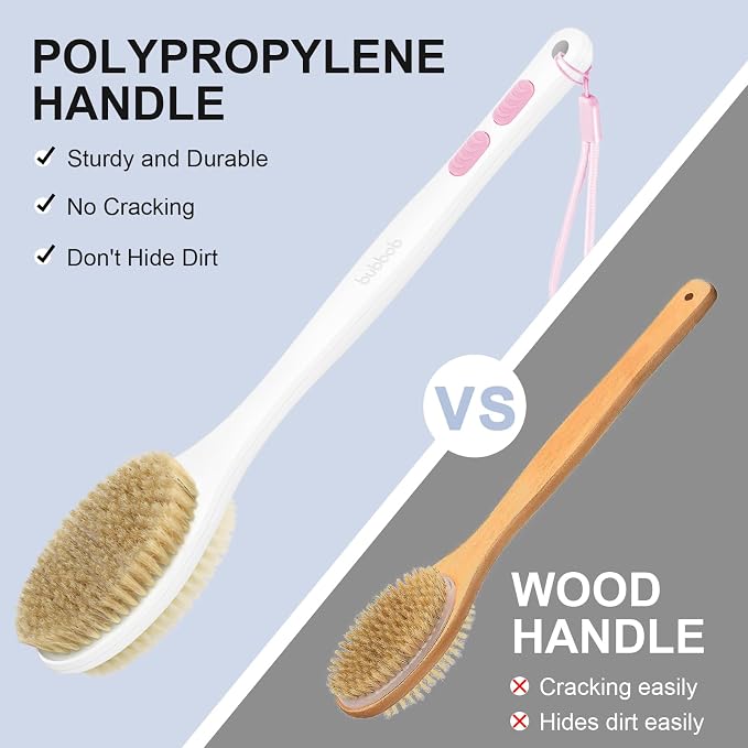 Back Scrubber for Shower with Long Handle, Exfoliating Bath Brush for Body - Image 5