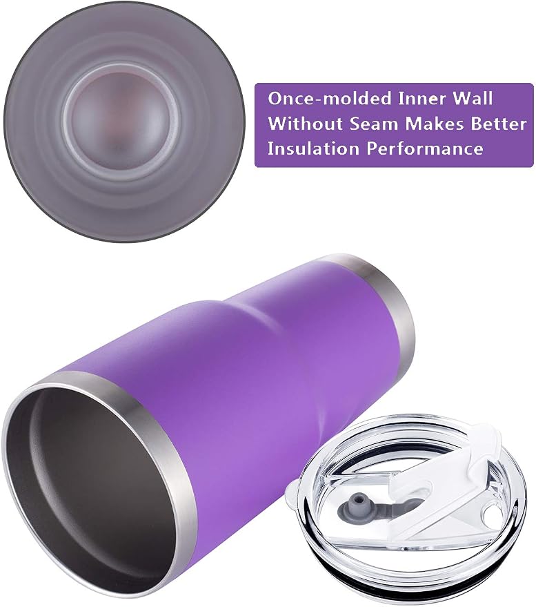 D·S 30oz Purple Tumbler Stainless Steel Double Wall Vacuum Insulated Mug - Image 6