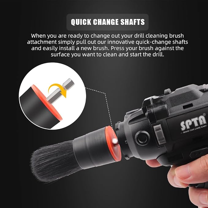 SPTA Drill Brush Attachment, Auto Detail Set, Replacement Car Detail - Image 5