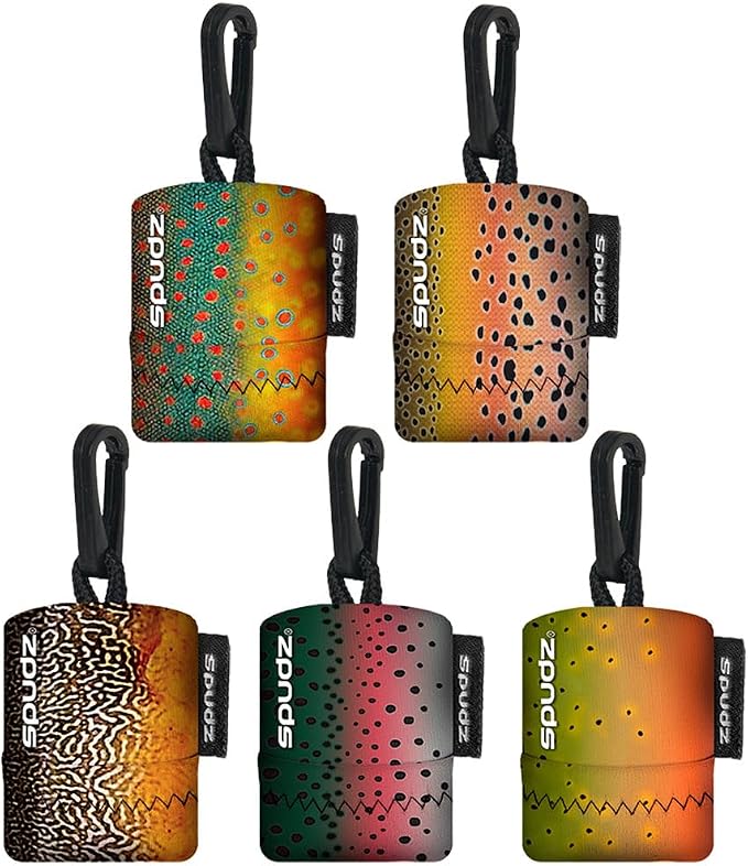 SPUDZ Ultra Variety Pack | Five 6" x 6" Microfiber Towels w/Neoprene Pouches | by ALPINEINNOVATIONS