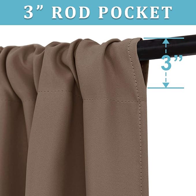 RYB HOME Blackout Curtains 63 inches Long - Image 2