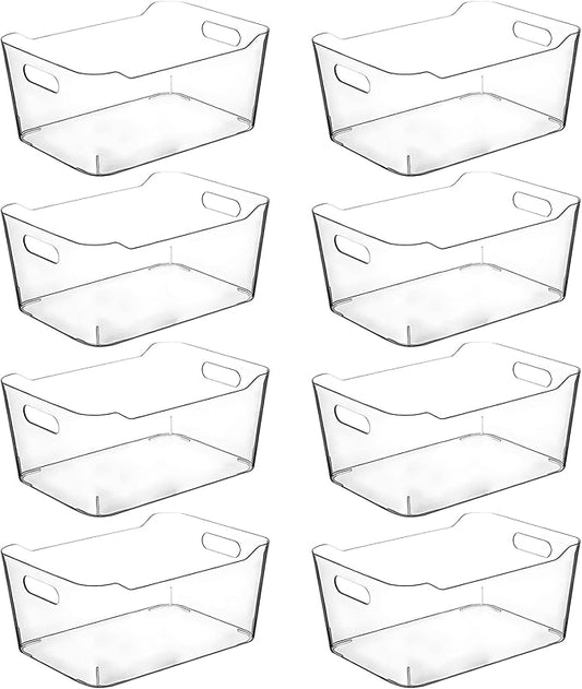 Clear Plastic Storage Bins for Kitchen Organization or Pantry Organizers and by CONTROLKITCHEN