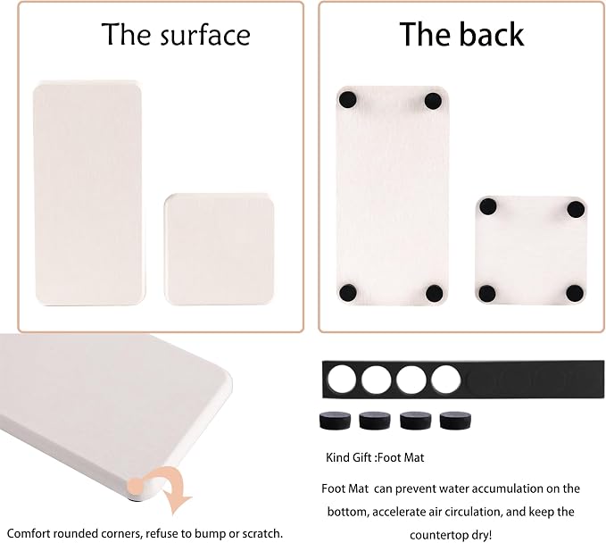 Set of 4 Water Absorbent Diatomite Coasters, Diatomaceous Earth Kitchen Soap - Image 4