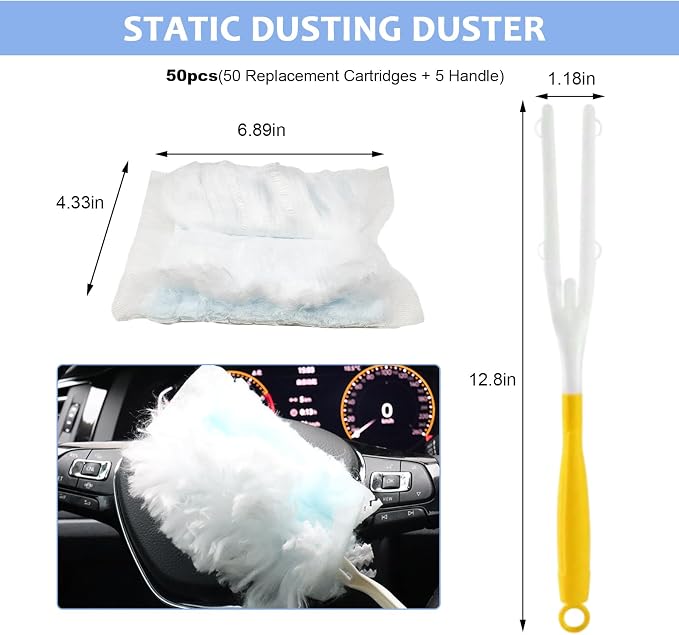 50PCS Disposable Duster Refills, Heavy Duty Static Feather Duster Replacement - Image 2