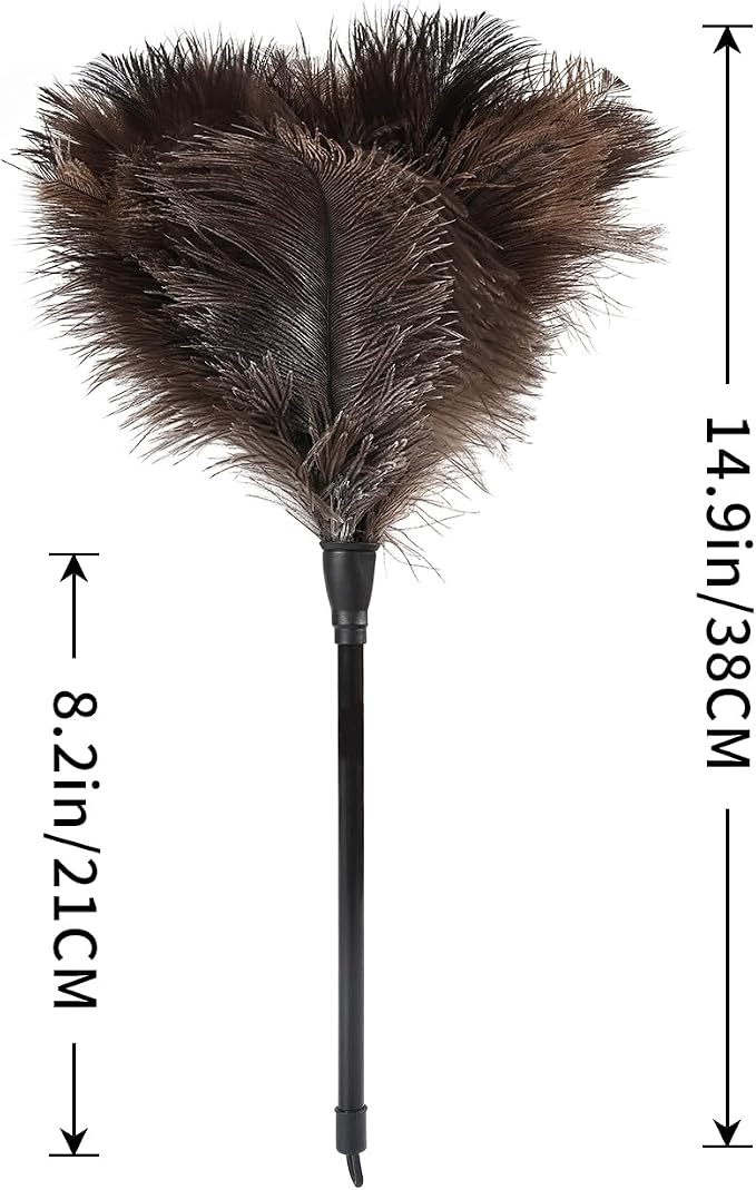 Natural Ostrich Feather Duster 14.9 inch Fluffy Mini Dusters - Image 2