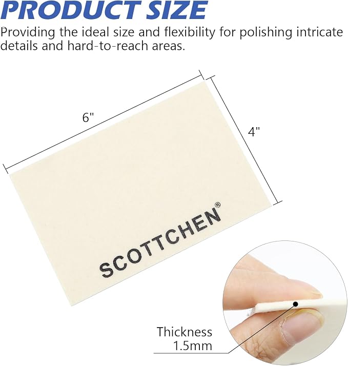SCOTTCHEN 4Pcs Wool Cloths for Buffing, Polishing and Lapping, and Metalworking - Image 2