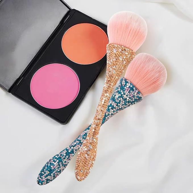 2 PCS Large Nail Art Dust Brush Shiny Rhinestone Nail Fust Brush Ultra Soft - Image 4