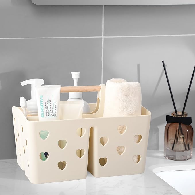 Anyoifax Portable Shower Caddy Plastic Shower Basket Organizer Divided Bathroom - Image 2