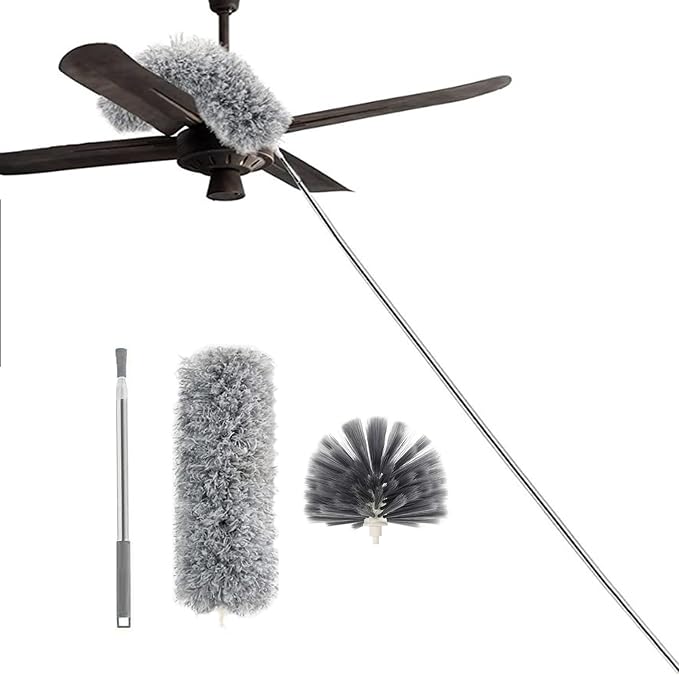 Cobweb Duster with Extension Pole, Ceiling Cobweb Cleaner Kit with 2 Duster by Phonecasewithkickstand